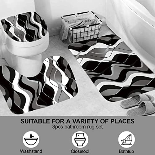 BEIFIVCL 4PCS Red Chuard Cortinings com tapetes não deslizantes, tampa da tampa do vaso sanitário e tapete de banho, acessórios de