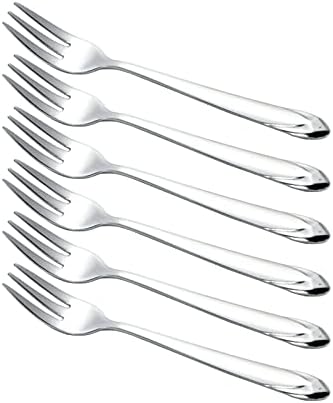 Hazoulen Small Stainless Forks, 6,5 polegadas, padrão de alça de diamante, conjunto de 6