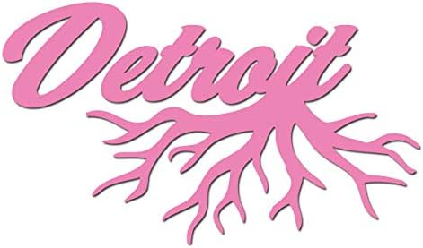 A caneca de leite projeta Detroit Michigan Roots Hometown City 12 polegadas Decalque de vinil rosa claro