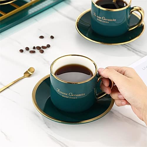 Walnuta Copo de chá de vidro Kettle Europeia doméstica Cerâmica de café nórdica Cup e utensílios de pires