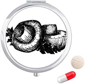Linha de cogumelo realista Ilustração Padrão Caixa de pílula Caixa de armazenamento Medicina Distribuidor de contêiner