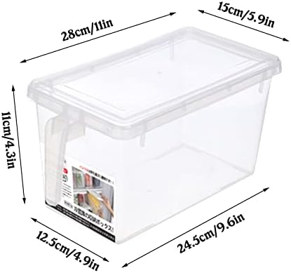 Recipientes de armazenamento transparente de ke1clo com alças recipientes de armazenamento de frutas para recipientes de vegetais para geladeira para caixas de armazenamento de plástico da geladeira com tampas de armazenamento empilhável caixas 1pc