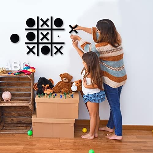 Magnetic Tic Tac Tac Toe Game de montagem de parede, decoração da sala de jogos, jogo de festas internas para crianças e adultos,