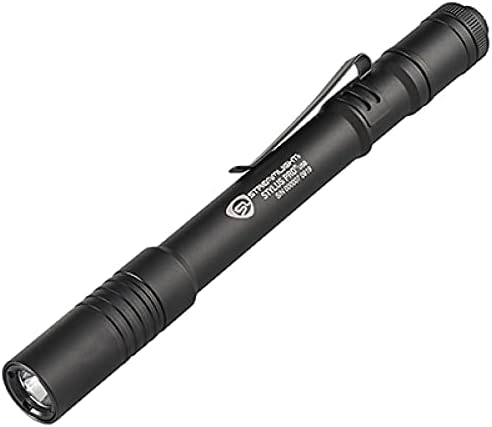 Streamlight 66120 Stylus Pro 100 Lumen Penlight com LED branco e 2 baterias alcalinas AAA, vermelho
