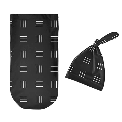 Doce jojo projeta preto e branco boho mudcalth cocoon e chapéu de gorro Conjunto de jersey malha