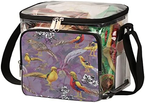 Parrot Pheasant Birds Clear Bag Stadium Aprovou a bolsa com alças transparentes para o ombro crossbody com cinta ajustável para