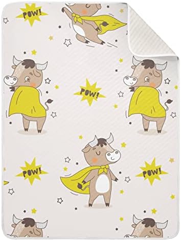 Cobertor de bull bull bull bull algodão de algodão para bebês, recebendo cobertor, cobertor leve e macio para berço, carrinho de