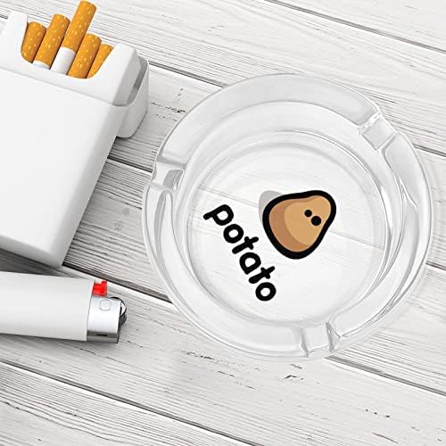 Dat Batato Guy Glass Ashtray para cigarros redondo bandejas de cinzas para escritório em casa e restaurantes