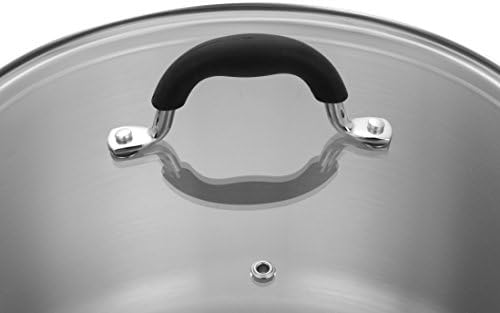 Finnhomy aprovou AISI304 Aço inoxidável Ponto de estoque de 8 litros com tampa, 8 qt de cozinha com tampa, base de 3 camadas, base de indução Seguro, lava-louças segura, metálico