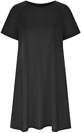 Vestido de camiseta Gakvbuo para mulheres 2023 Casual Mini Vestido de Vestido de Vestido Casual Crewneck Vestido curto solto solto
