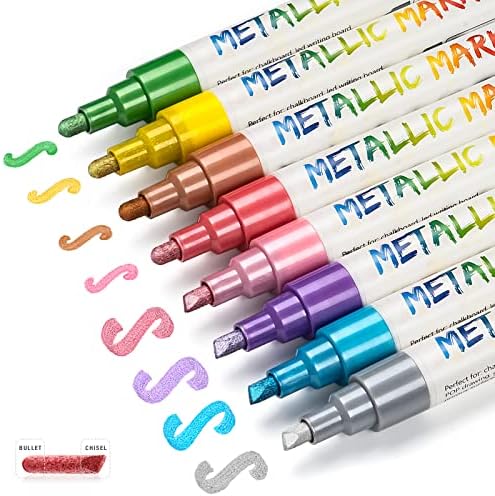 Marcadores de giz líquido para o quadro -negro apagar molhado de cores metálicas Pens marcadores de janela com ponta reversível