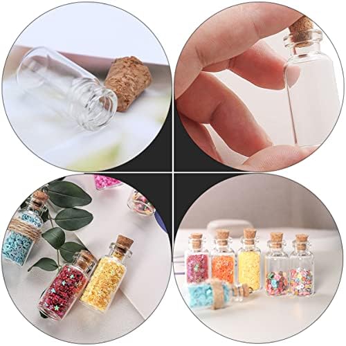 Nolitoy 24pcs Clear Recipler Stopper Jar garrafas Diy Charme decoração de jóias Decoração Pingente de vidro Jarros transparentes