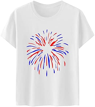 Camisetas patrióticas de bandeira americana de verão feminino