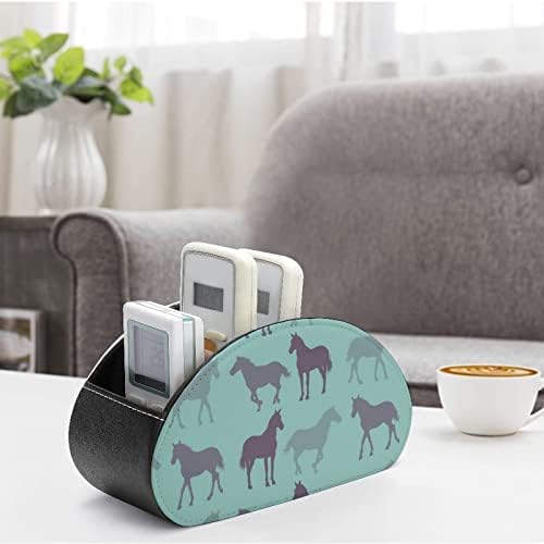 Abstract Horse Pattern TV Tits Remote Control Organizer Box PU Couather Home Storage Caddy Store com 5 compartimento
