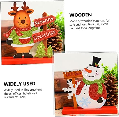 ToyAndona Mesa de Natal Stugão Stuffer Elk Decor Woodsy Decor 3pcs Decoração de férias Manutela Decoração de mesa de neve Stand