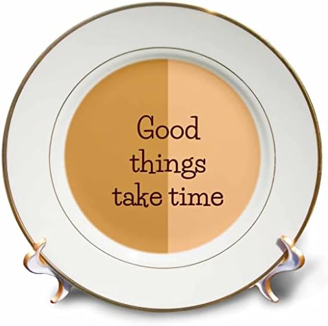 O texto de 3drose de coisas boas levam tempo - pratos