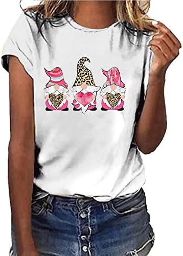 Tops de moda feminina para o Dia dos Namorados Gnomos de Leopardo Tshirts Impredidos por Coração Trendy Juniors Petite Tunic