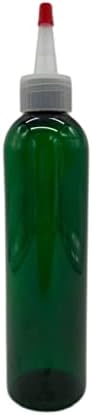 6 Pacote - 8 oz -Green Cosmo Garrafas de plástico - Yorker Natural W TIP RED - Para óleos essenciais, perfumes, produtos de limpeza