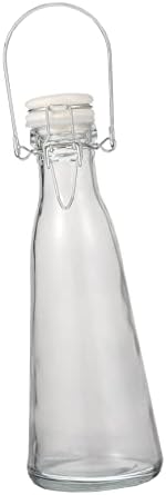 Zerodeko 2pcs Snap Glass Bottle Glass Pitter com tampa de vidro transparente com tampas de recipiente transparente com garrafas de vidro de tampa para bebidas de vinho garrafa de água garrafa