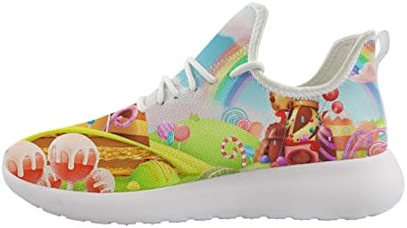 Owaheson Fairy Tale World Sweet Candy Land Men's Sports Footwear Tennis Respirável jogging Sapatos leves tênis com tênis