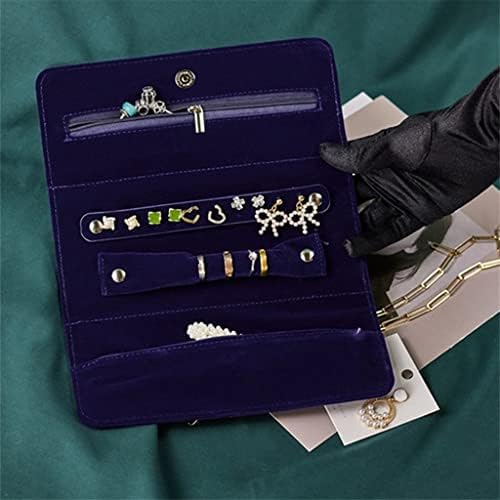 Trexd portátil jóias de jóias saco de armazenamento de rolos de breol dobrável Brincos de colares de pulseiras Organizador de contêineres
