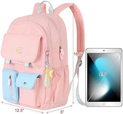 Backpack para crianças Lovco, mochilas de meninas 600d, mochilas escolares para meninas, mulheres casuais daypings enviam pingente