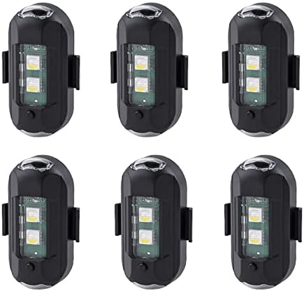 Uhonsn 6 PCs LED STROBE LUGTES Atualize sem fio 8 cores Night Signal Luz de emergência para motocicleta Bike Drone Car Charging Usb IMGENTE embutido