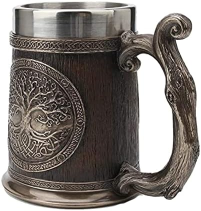 Viking caneca cerveja Tankard Cup para homens Presente Decoração de nórdicos Aço inoxidável Viking Coffee Cool Caneca Viking Presente