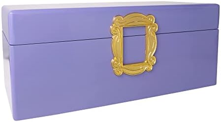 Caixa de jóias da série de TV Friends - Caixa de jóias de madeira de amigos, laca roxa com sotaque de moldura de ouro, armazenamento