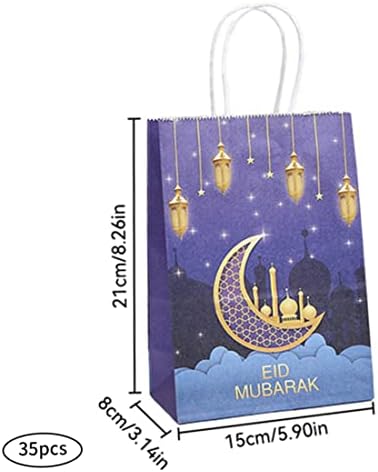 Presentes do Ramadã de Kuyyfds, Eid Mubarak Bols Sacos Sweet Sacols Festival Ramadã Sacos Favory para Ramadã embrulhando 35pcs
