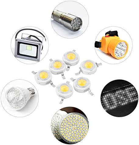 GLOGLOW 100pcs 3W de alta potência LED contas emissoras de diodo emissor de luz SMD Emissor de luz