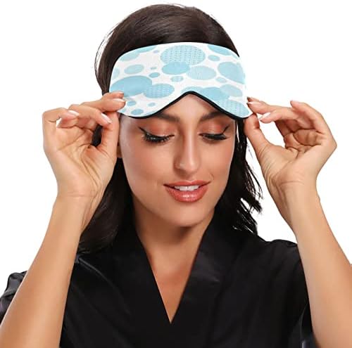 Blue Circle Pattern Sleep Mask para homens homens suaves confortáveis ​​bloqueando a máscara de olho Night -Goldfold com alça ajustável para viajar para dormir Trabalho