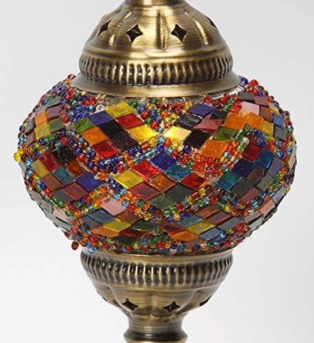 Lâmpada de mosaico - Lâmpada artesanal de 4,5 de Mosaic Sconce de mosaico/luz de parede, estilo marroquino deslumbrante, lanterna em mosaico, bronze, lâmpada de parede para decoração de sala