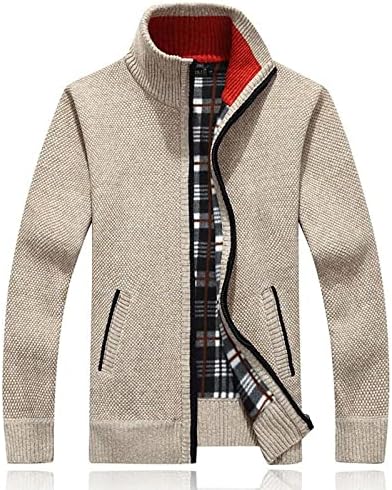 Sinzelimin mass suéter de casacos de moda zíper stand colar growhushwearwearwearwear lã espessa jaqueta de cardigan slim fit slim