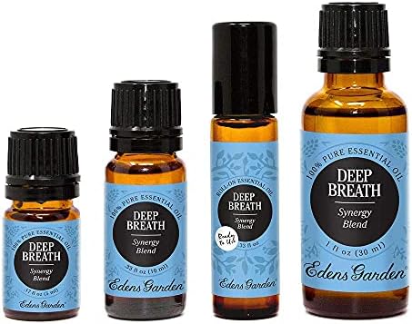 Edens Garden Breath Deep Breath Essential Oil Synergy Blend, puro grau terapêutico 10 ml Roll-on