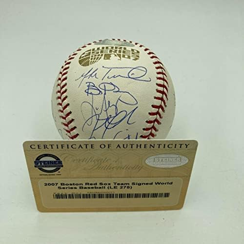 2007 Boston Red Sox World Series Champs Team assinou W.S. Baseball Steiner COA - Bolalls autografados