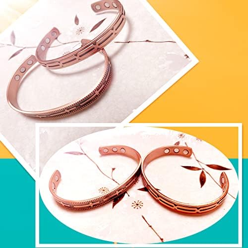 Pulseiras de cobre yurainn-2pcs para homem e mulher ~ Cura de pulseira de cobre para artrite, dor nas articulações e enxaqueca ~ jóias de cobre para mulheres e homens