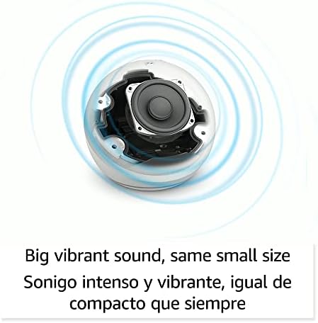 All-New Echo Dot com relógio | Versão internacional com o adaptador de potência dos EUA | Alto -falante inteligente com relógio e Alexa | Glacier Branco