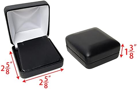 Mooca 2 PCs Campa premium cobre a caixa de metal, box de brinco/pendente, caixa de presente de joias, brinco/organizador pendente, 2 5/8 W x 2 5/8 D x 1 3/8 H, cor preta em preto