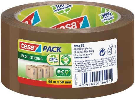 Tesapack Eco & Strong - fita de embalagem ecológica feita de plástico reciclado, resistente a UV e resistente