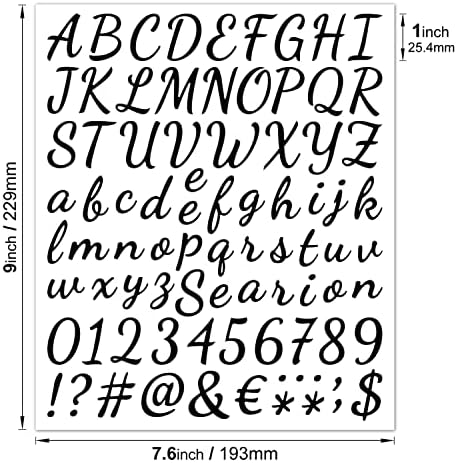 912pcs letra adesiva auto -adesiva kit de números de cartas de vinil 12heets, adesivos de alfabetização Números de cartas