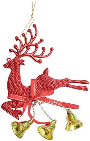 Besportble Christmas Deer Bells Pingente Ornamentos de Plástico pendurados Decorações de árvores de Natal Decorações de Natal