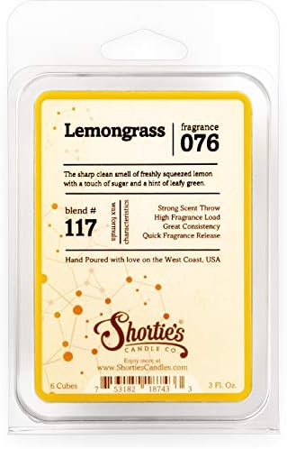 A empresa de vela de Shortie Lemongrass Surts - Fórmula 117-1 altamente perfumada 3 oz. Bar - Feito com óleos naturais
