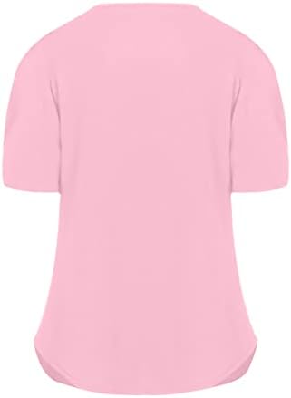 Camisa da blusa para mulheres outono roupas de verão moda de manga curta v algodão de algodão embrulhado de algodão