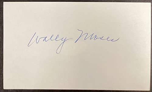 Wally Moses assinou cartão de índice beisebol Autograph NY Yankees 1961 WS Champs JSA - MLB Cut Signature
