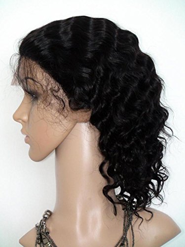 Belas perucas de renda de cabelos humanos de 20 Mulheres negras Mulheres Tory Virgem Indian Remy Human Human Wave Deep Curly Color #1B OFF preto