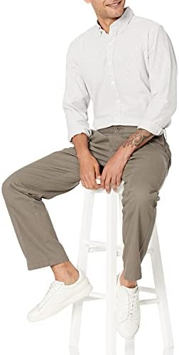 Essentials Men's Classic-Fit resistente a rugas-de-frento chino-pantza