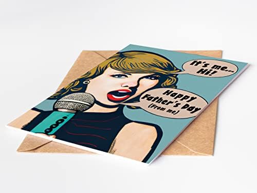 Katie Doodle Pais Day Card - Funny Pop Art - Presentes do dia dos pais da esposa ou filha - Cartão do Dia dos Pais Felizes