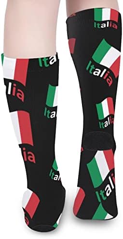 Itália Itália Bandeira italiana Impresso colorido Meias correspondentes ao joelho Athletic Knee Alta meias para homens