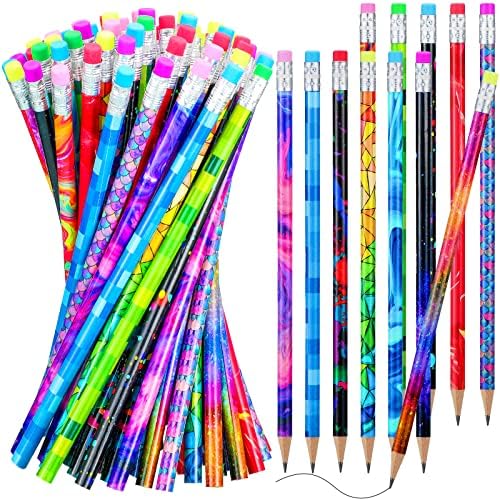 Lápis de madeira com variedade de borracha lápis colorido para crianças escrevendo diversão diversão lápis ROVA CRIANÇAS Lápis Funções de escola divertidas para sala de aula, recompensa do aluno, favores de festa de papelaria
